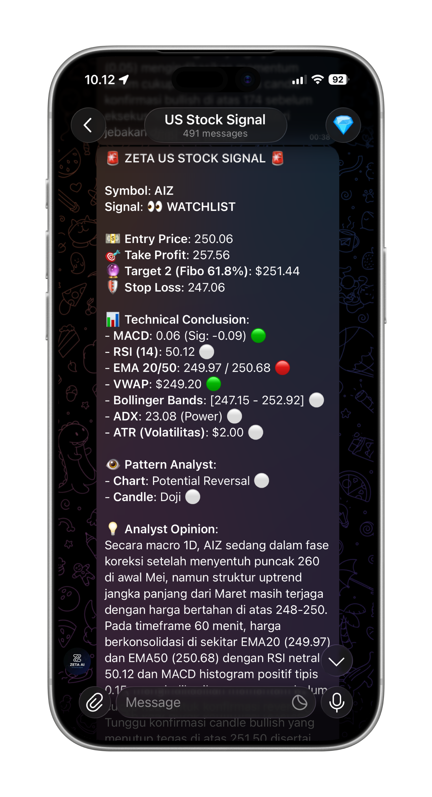 Zeta AI US Dashboard — Profit Notification