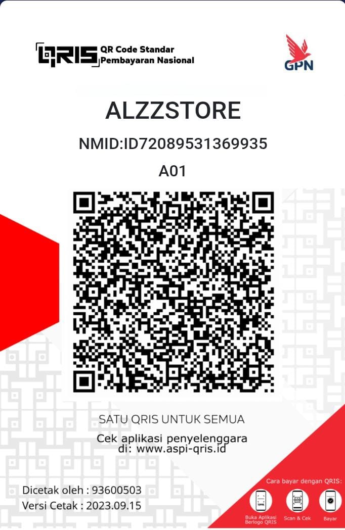 QR Code pembayaran digital berwarna ungu dengan logo HAMZXKYUU di tengah, latar belakang putih bersih, diperbesar