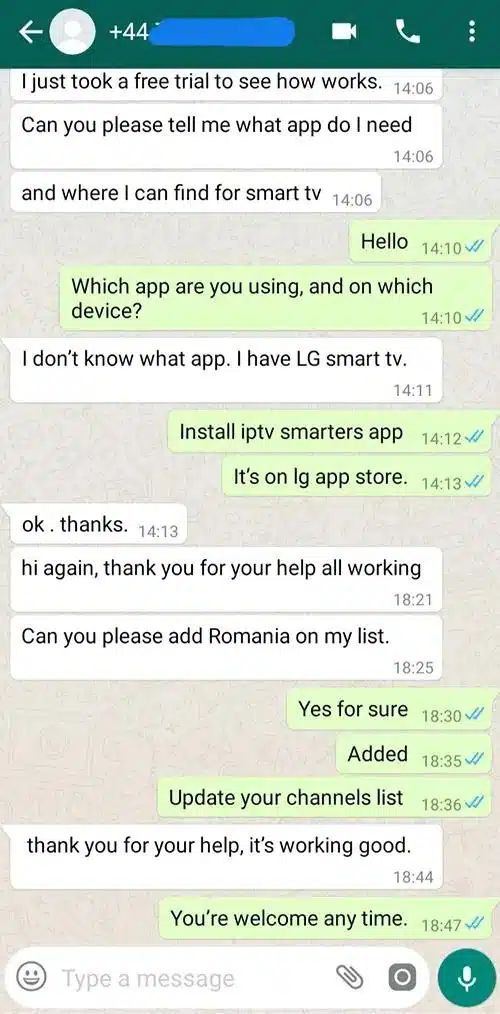 Customer Review WhatsApp Screenshot 1