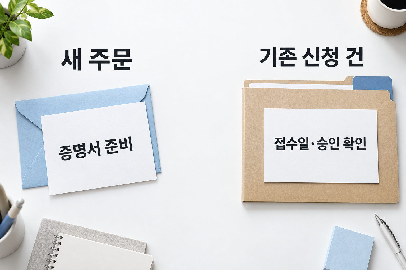 새 주문과 시행 전 첨부 제외 신청 기록이 있는 건의 판단 분기