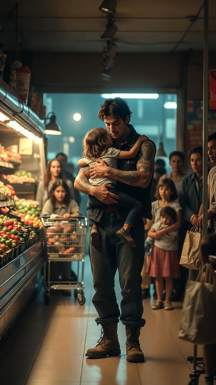 Everyone Feared the Tattooed Stranger — Until a Little Girl Ran Into His Arms