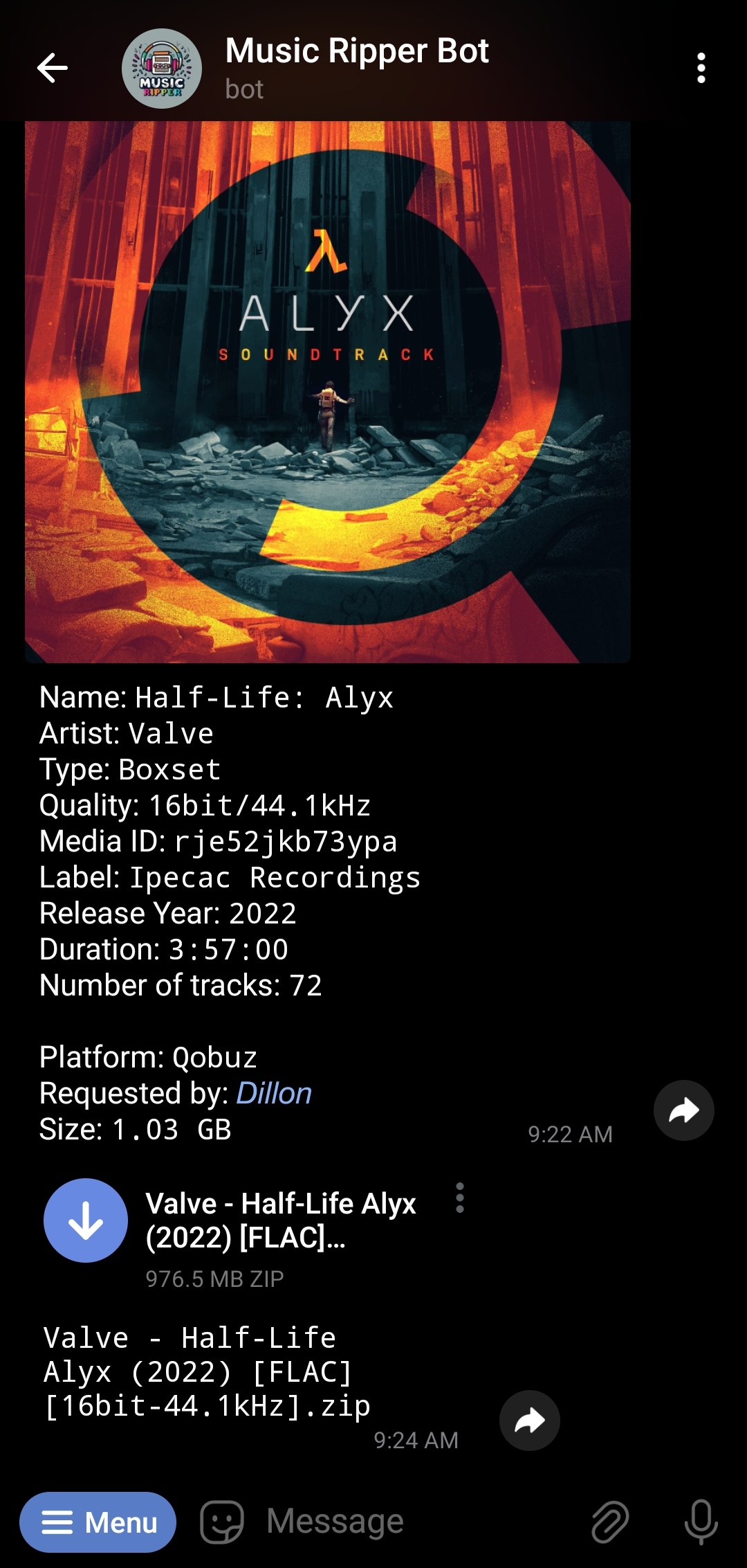 Qobuz or Tidal Telegram bot r/Piracy