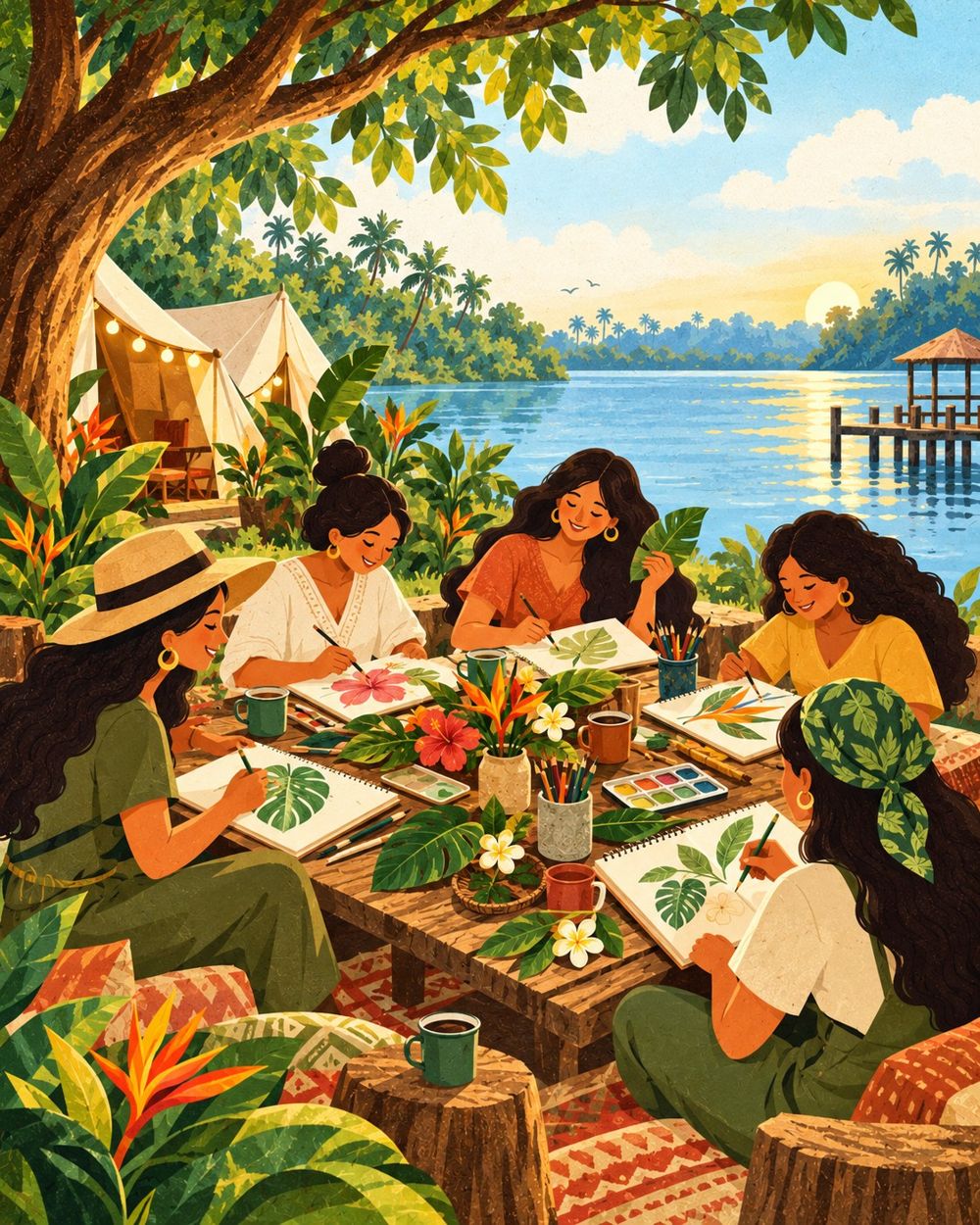Painting with leaves