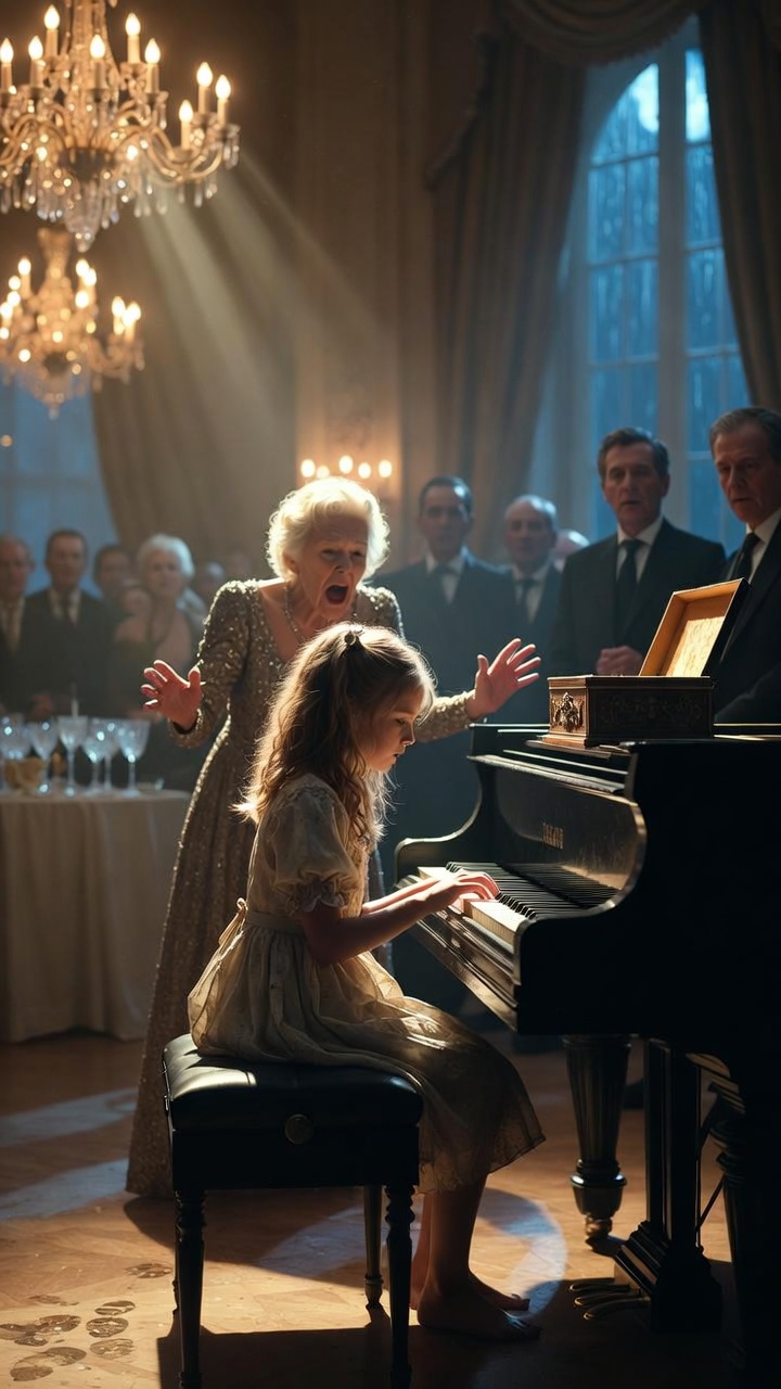 When a Barefoot Girl Played One Song at a Millionaire’s Birthday — A Hidden Music Box Exposed the Secret His Mother Buried for Years