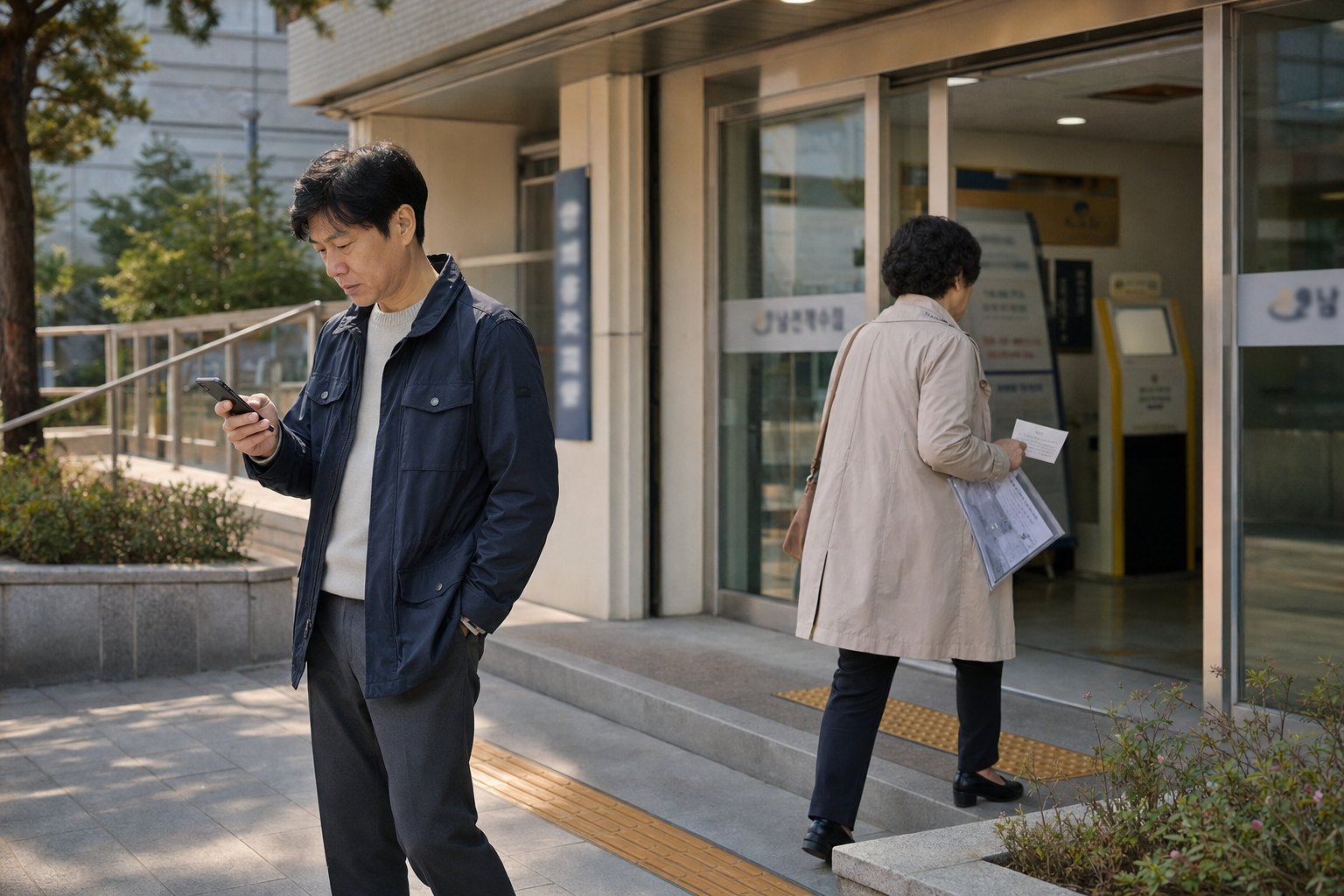 온라인 신청과 지원센터 방문 중 맞는 휴면예금 지급 경로를 선택하는 시민