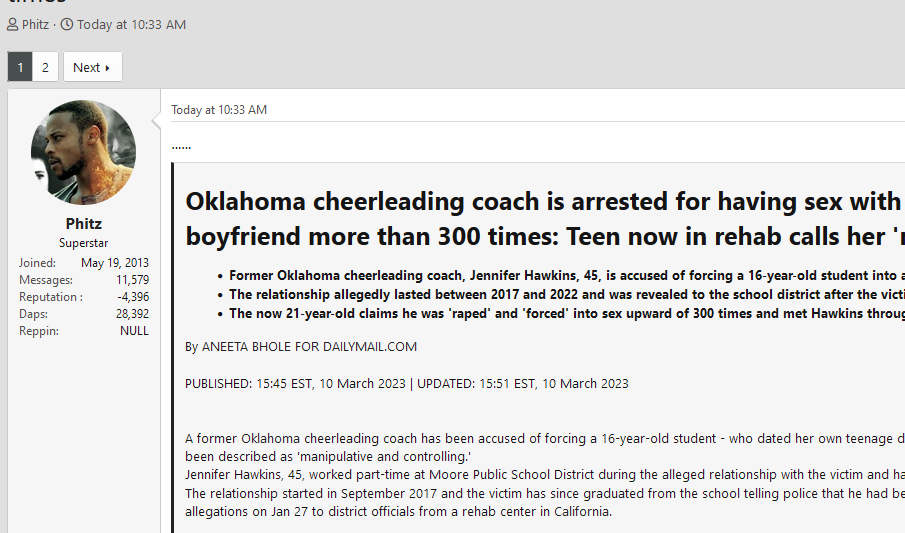 Oklahoma Cheerleading Coach Is Arrested For Having Sex With Her