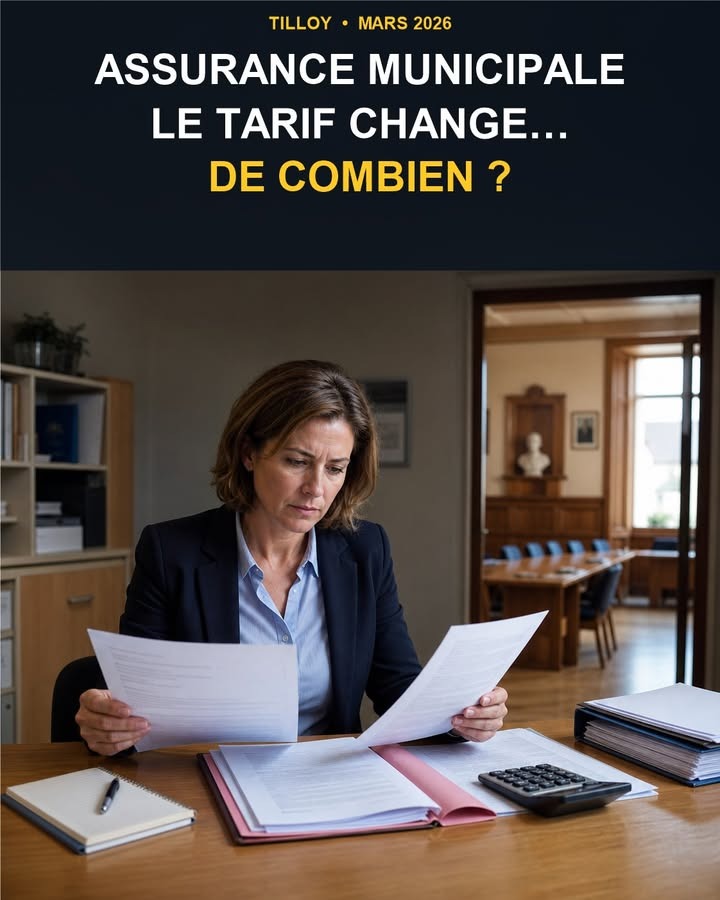 Une femme en blazer noir lit des documents financiers à une table, entourée d'un carnet, d'une calculatrice et de dossiers.