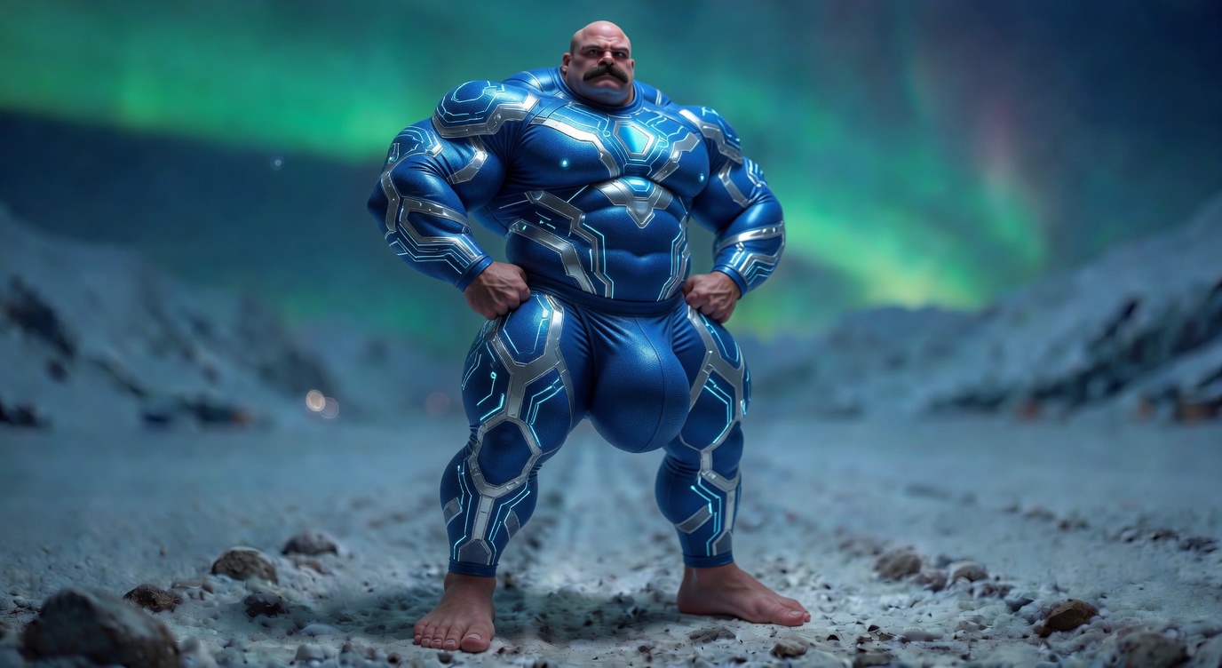 blue-silver circuit suit / aurora snowfield