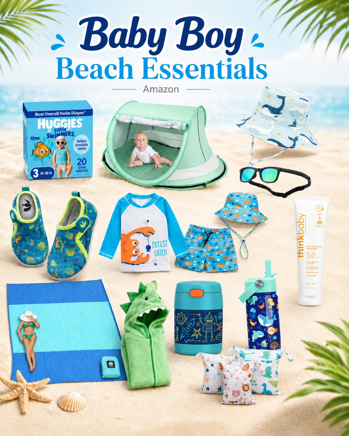 Esenciales de bebé para la playa de Sandry