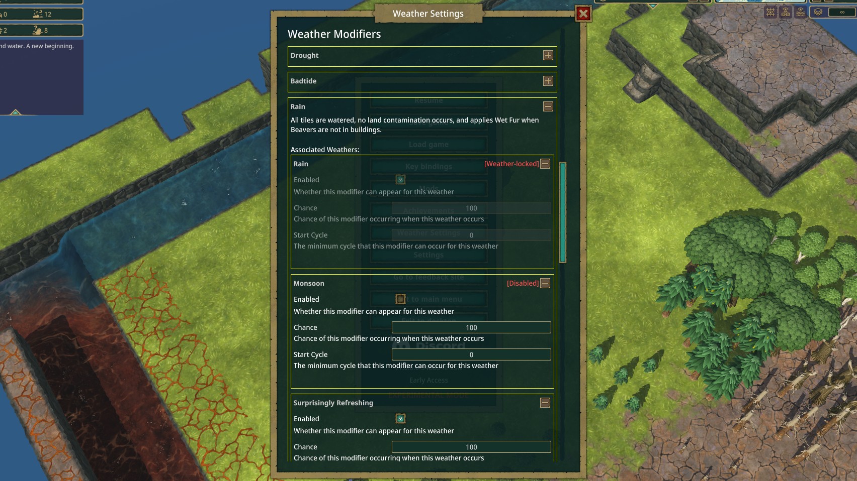 Moddable Weathers [V1] for Timberborn - mod.io