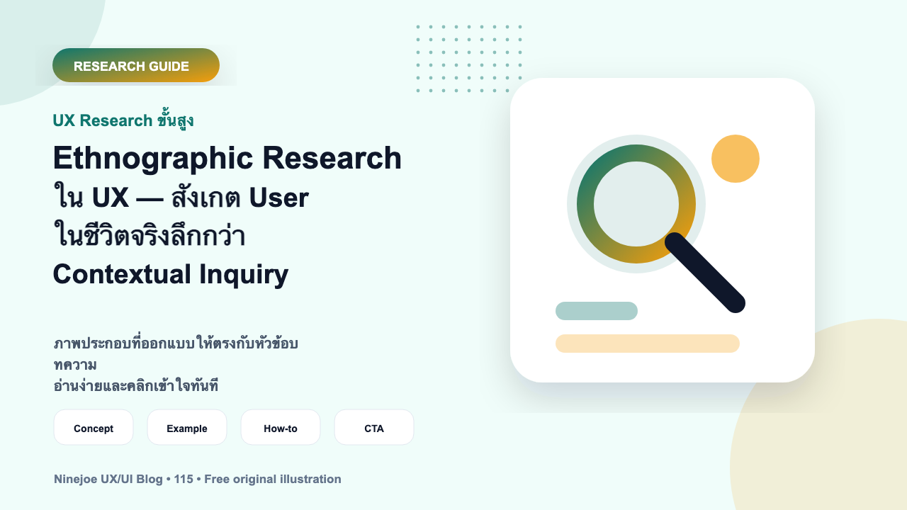 Ethnographic Research ใน UX — สังเกต User ในชีวิตจริงลึกกว่า Contextual Inquiry