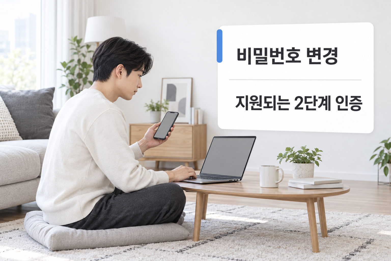 유출 확인 뒤 비밀번호 변경과 지원되는 2단계 인증을 진행하는 행동