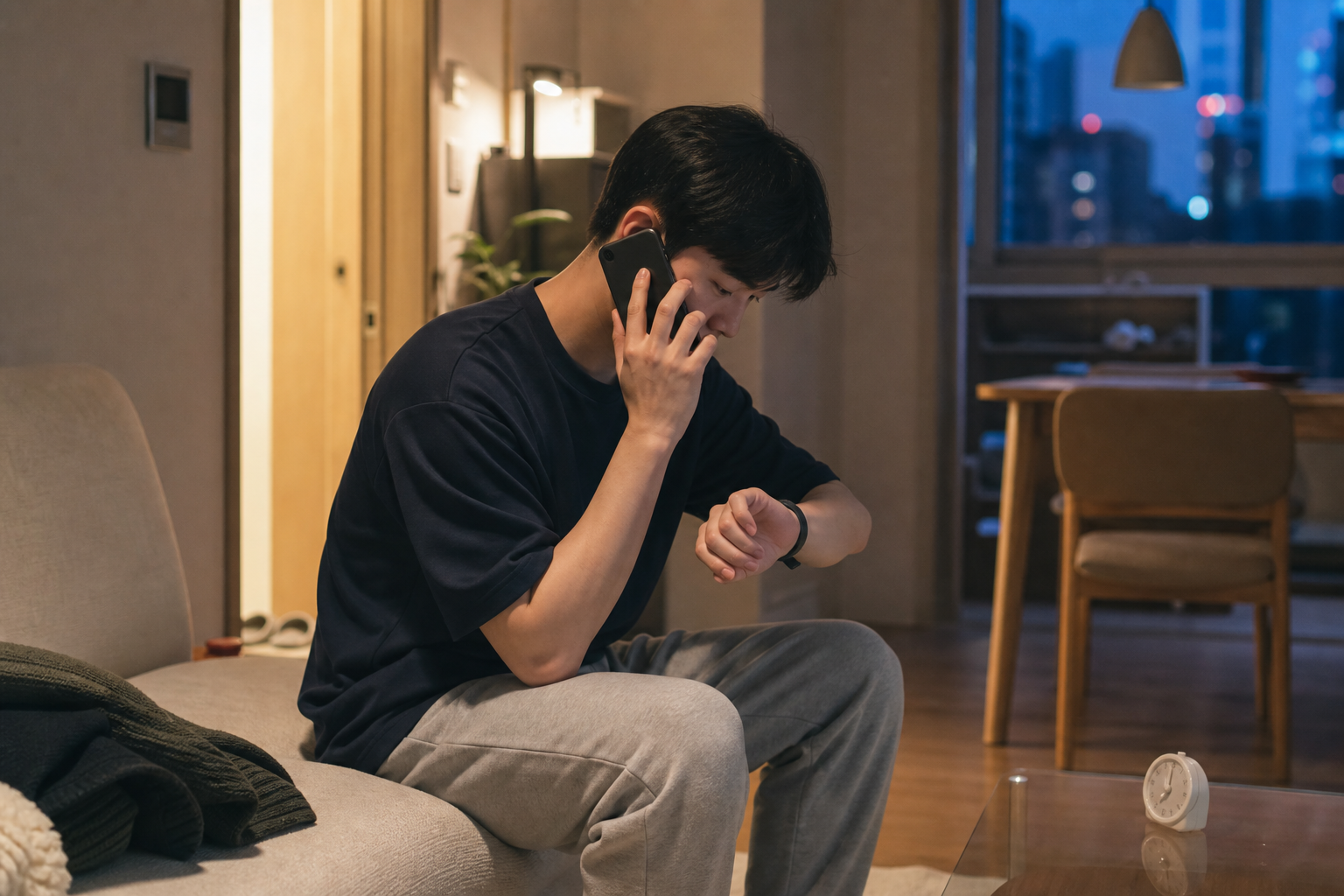 CT 예약 전 급여 여부와 조영제 비용을 전화로 묻는 장면