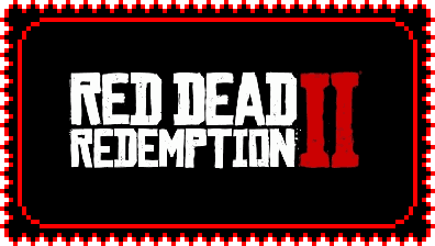 Red Dead Redemption 2 (2018) logo stamp by Rockstar Games with animated border that gradient flashes from bright red to dark red in a ping pong pattern