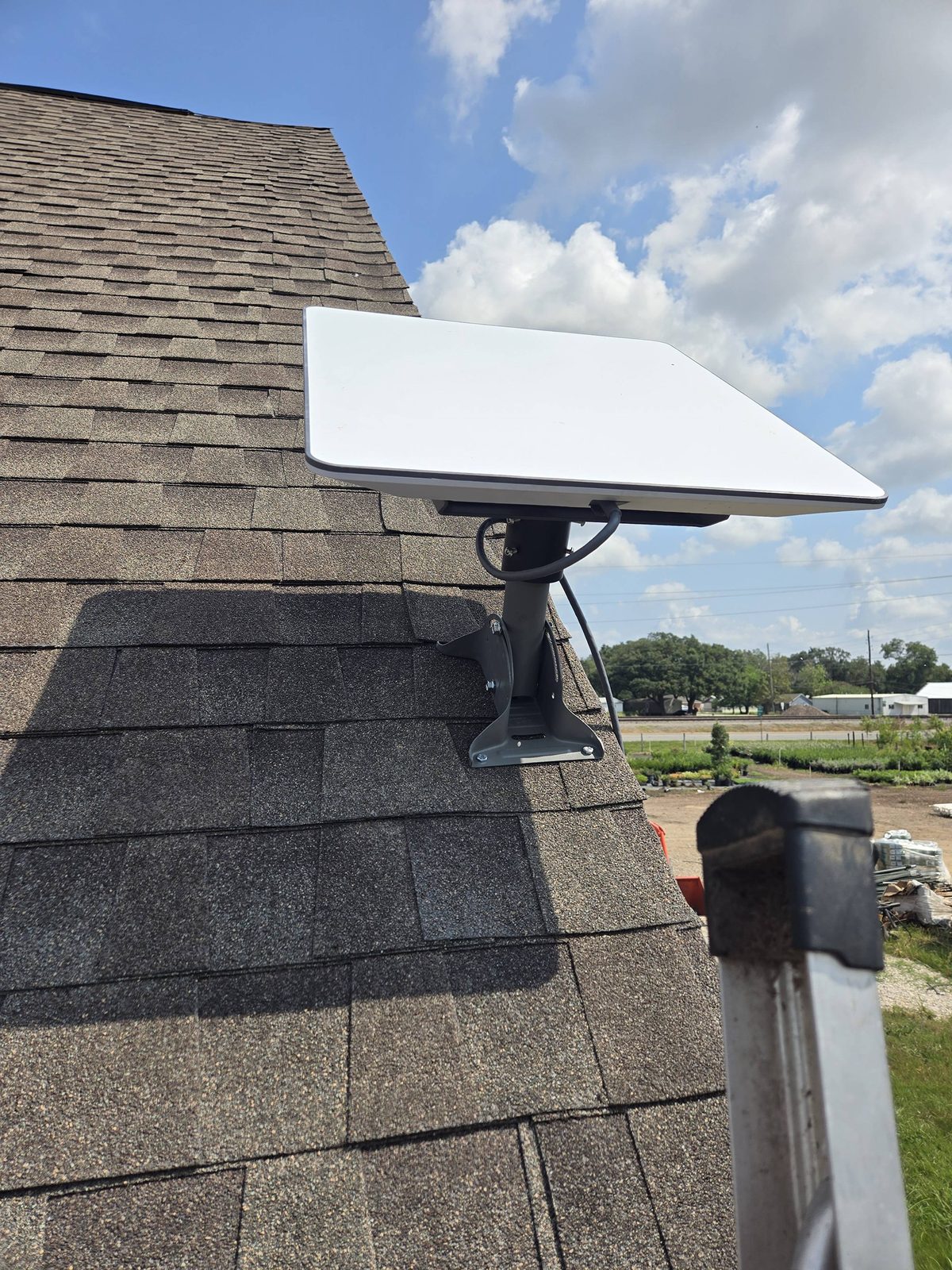 Starlink dish on a roof mount