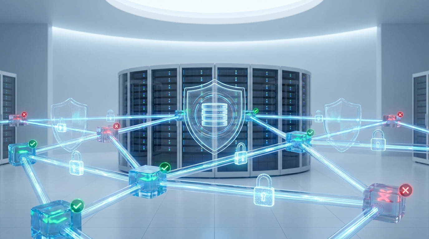 AI agents communicating securely, illustrating Agent Identity Protocol and MCPSec protecting against vulnerabilities in AI agent pipelines.