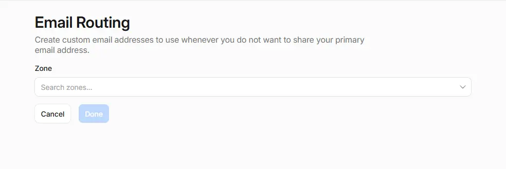 Halaman Cloudflare Email Routing