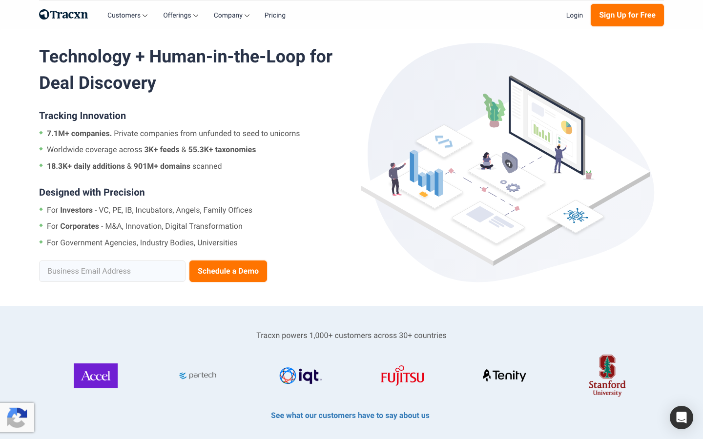 Tracxn homepage