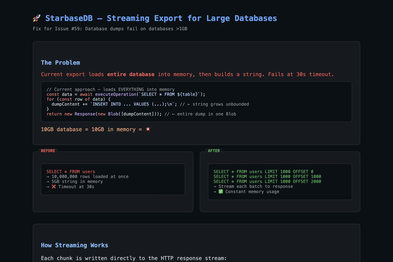 Streaming Export Demo