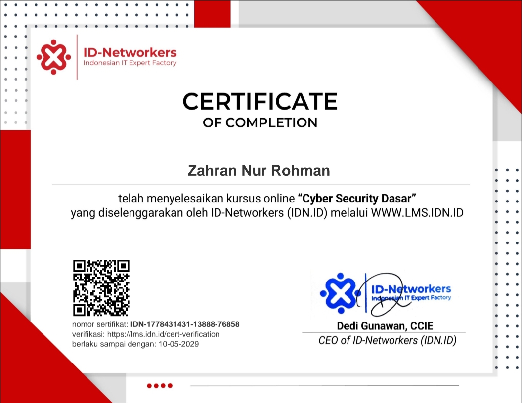 Sertifikat ID-Networkers