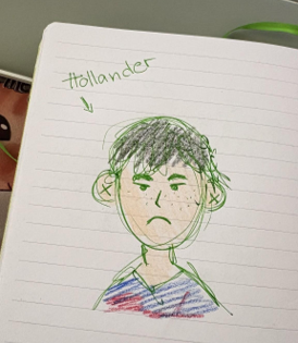 Drawing of Shane Hollander sent by Ilya Rozanov