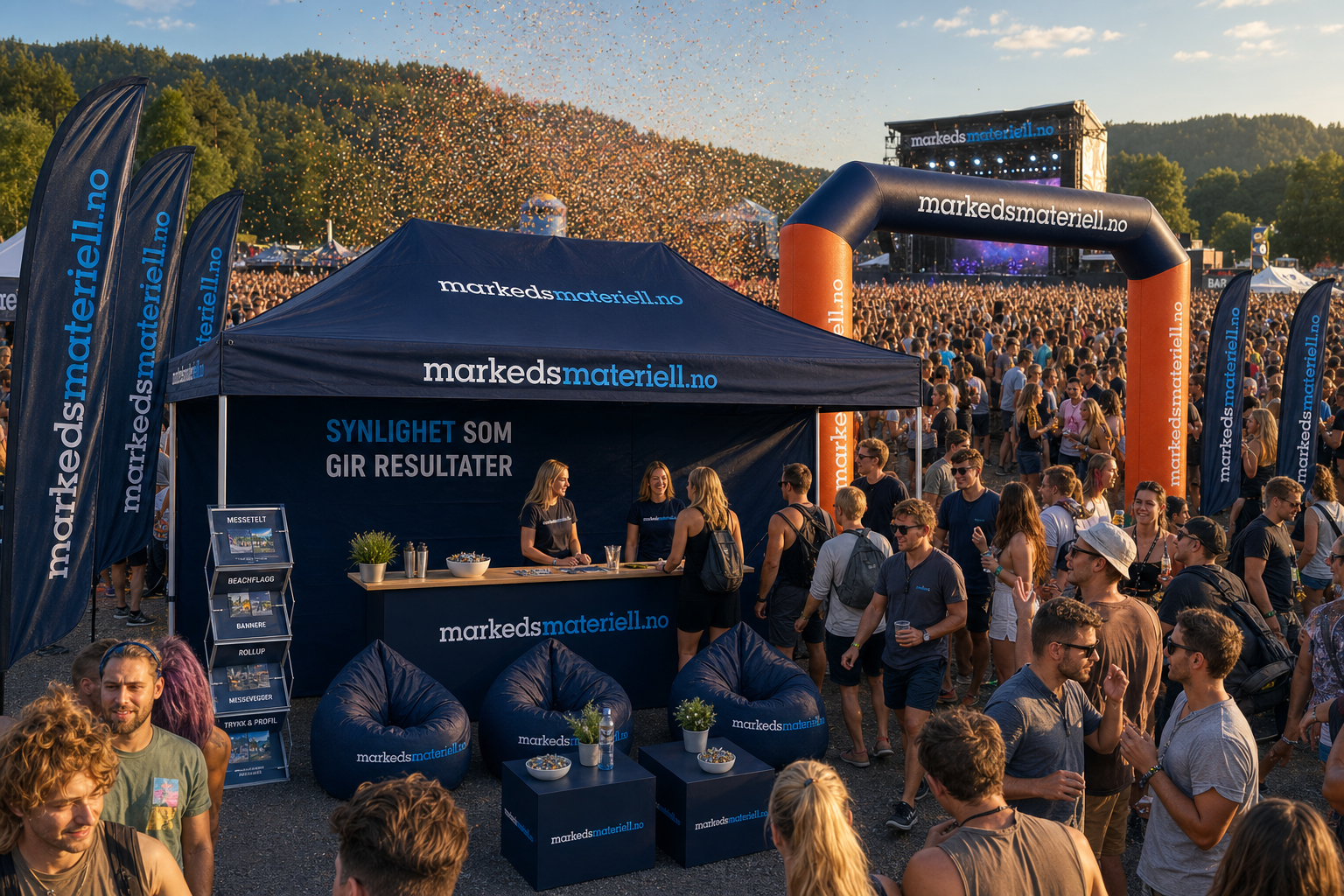 Beachflagg — synes fra lang avstand