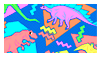 pastel dinosaur 80s print