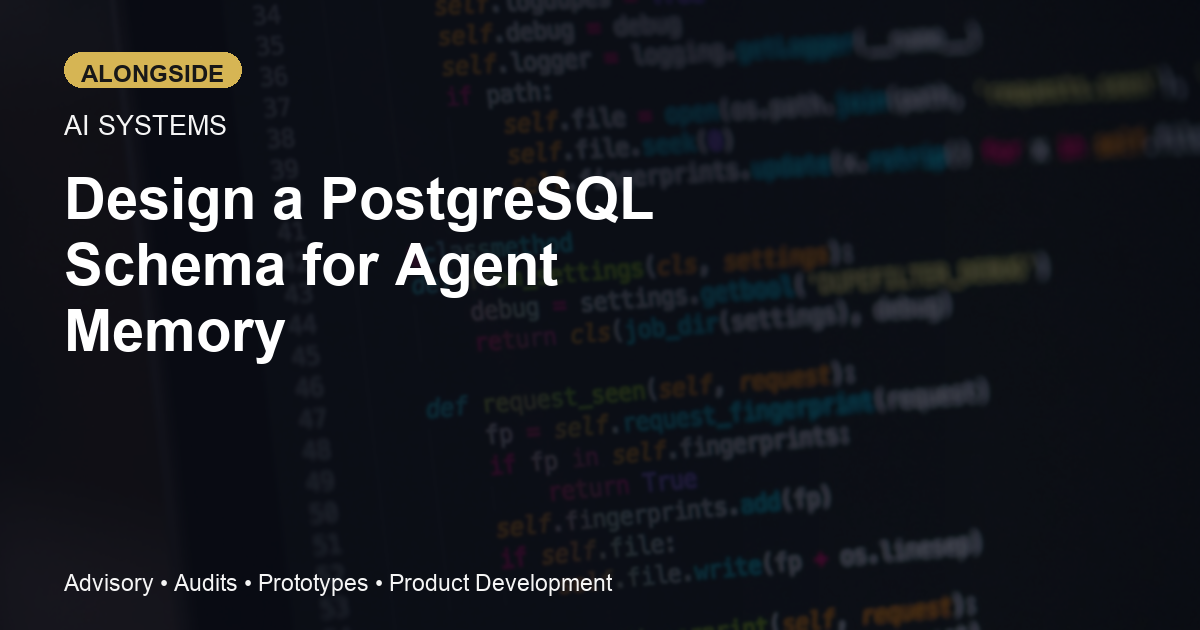 Como desenhar um esquema PostgreSQL para memória de agentes e estado de sessão