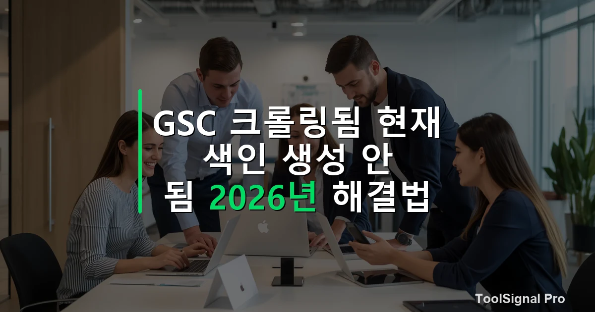 GSC 크롤링됨 현재 색인 생성 안 됨 2026년 해결법