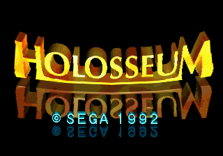 The title screen of Sega's 1992 arcade game, Holosseum