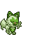 A pixel of Sprigatito jumping around