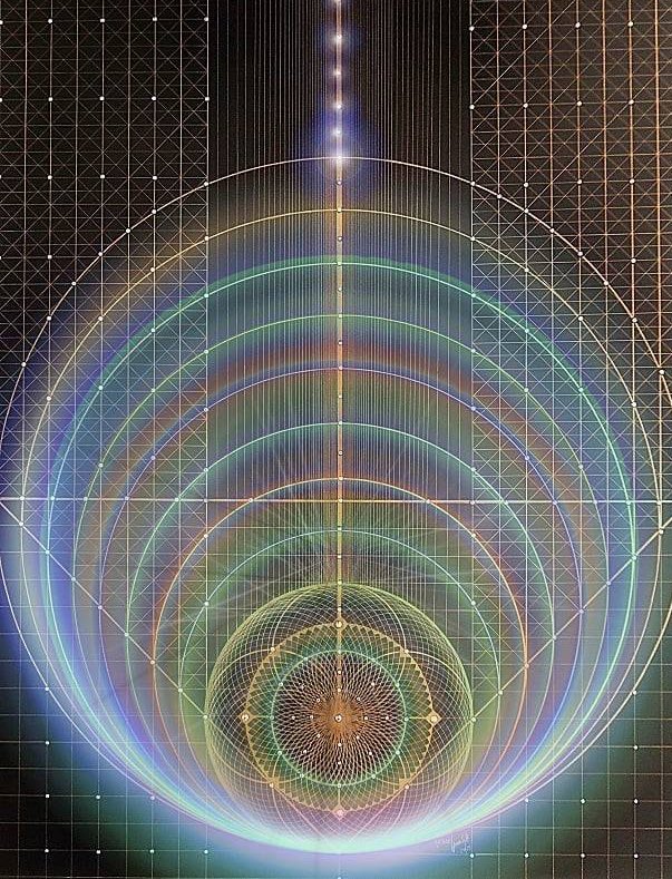 Colorful concentric circles, all glowy and esoteric