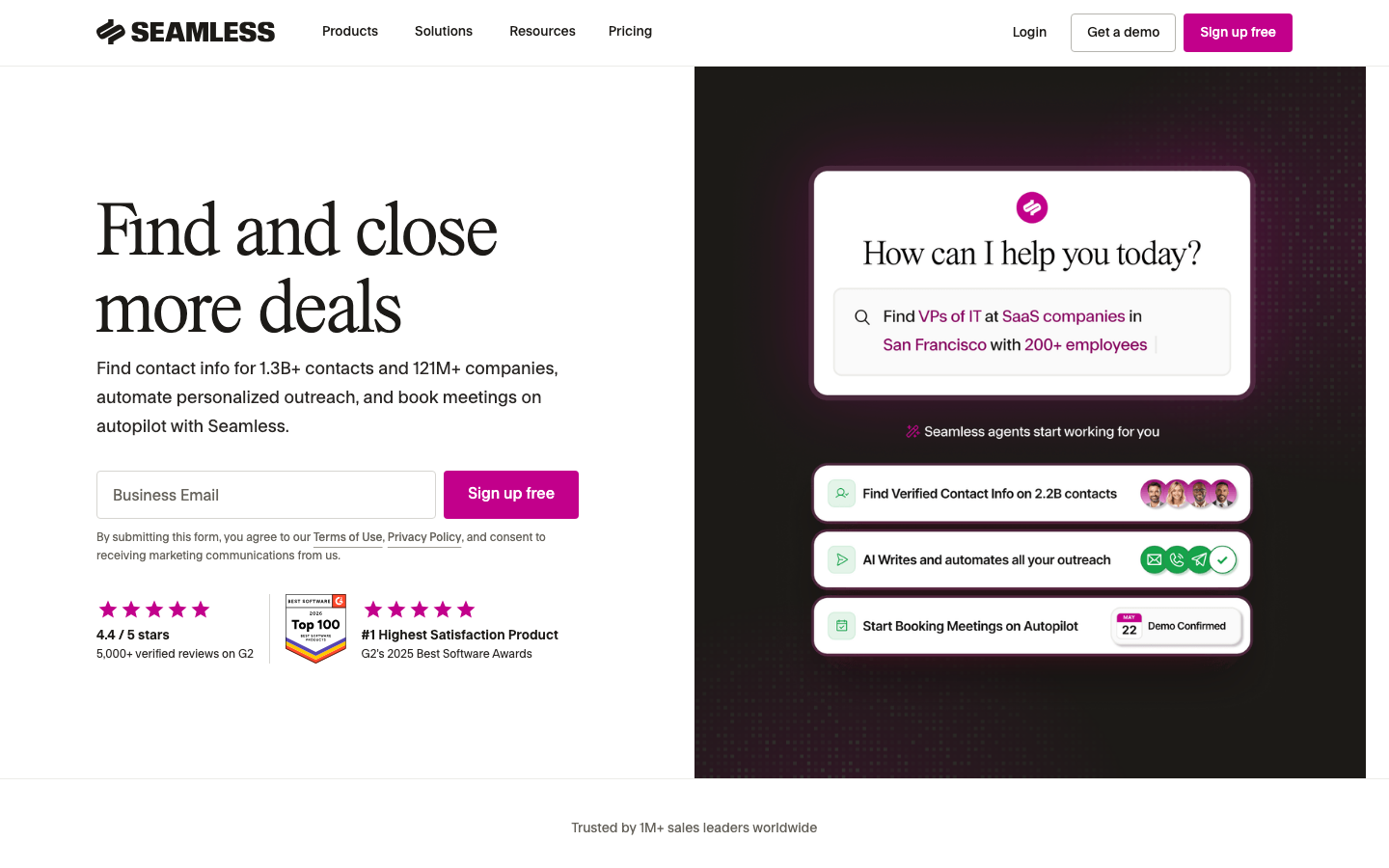 Seamless.AI homepage