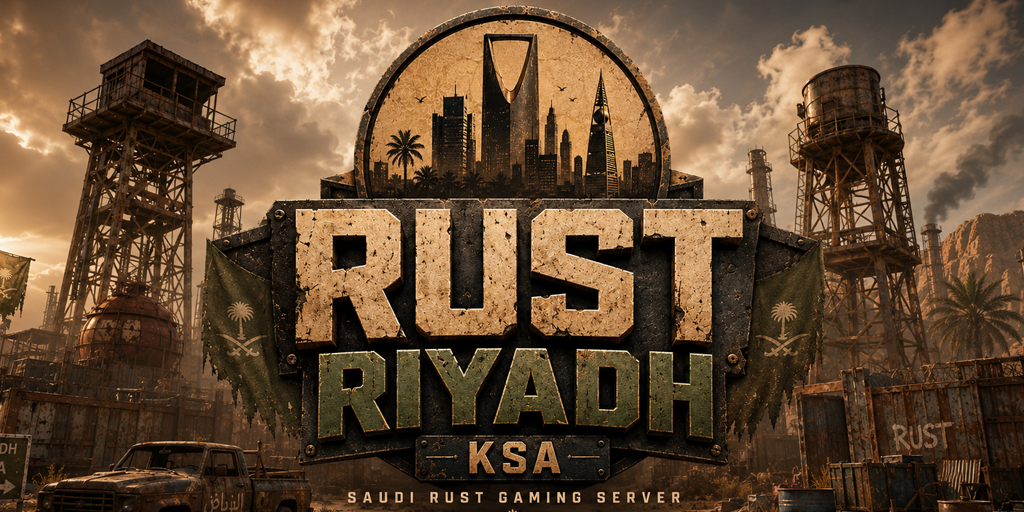 Баннер сервера Riyadh Rust KSA 10x | Low Ping | No BP | Active PvP | DDOS Prot