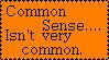 Common Sense... Isn't very common.