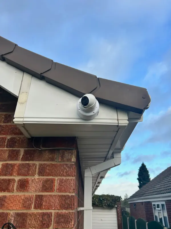 Infographic showing recommended CCTV camera placement positions around a UK property