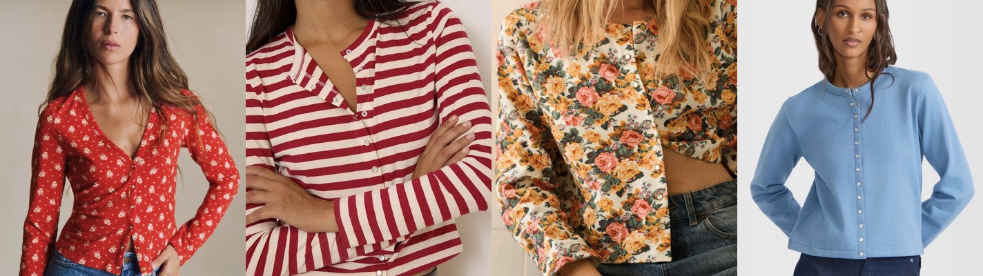 The four pearl-button cardigans