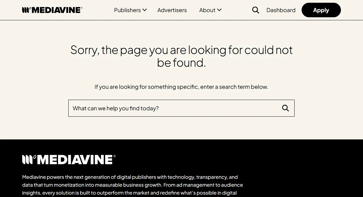 Mediavine publisher onboarding requirements and application interface