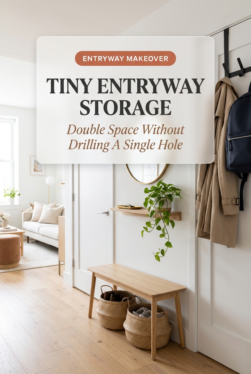 6 Drill-Free Entryway Hacks for Tiny Apartments to Stop Shoe & Coat Clutter