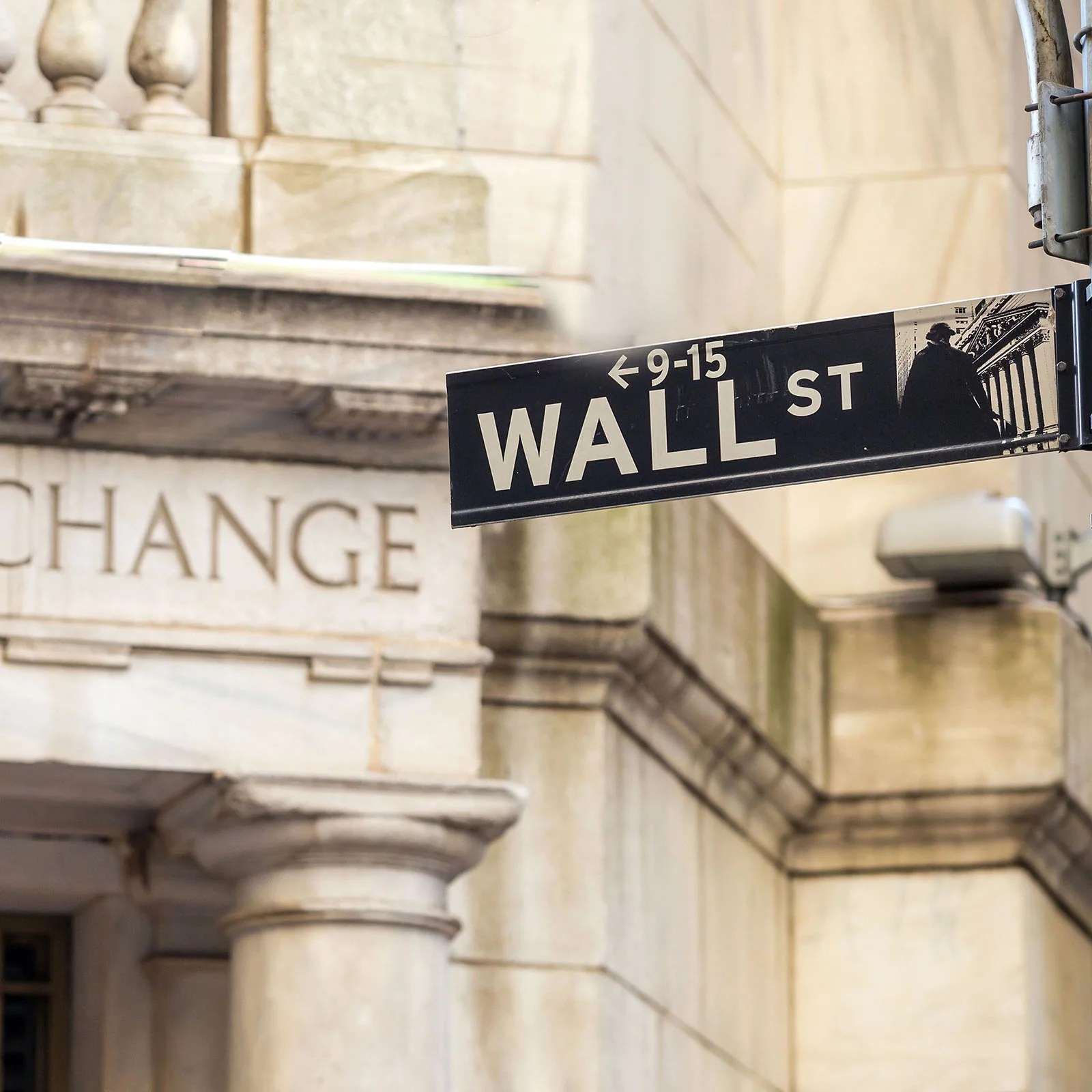 Wall Street sign in Lower Manhattan