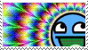 rainbow awesome face stamp