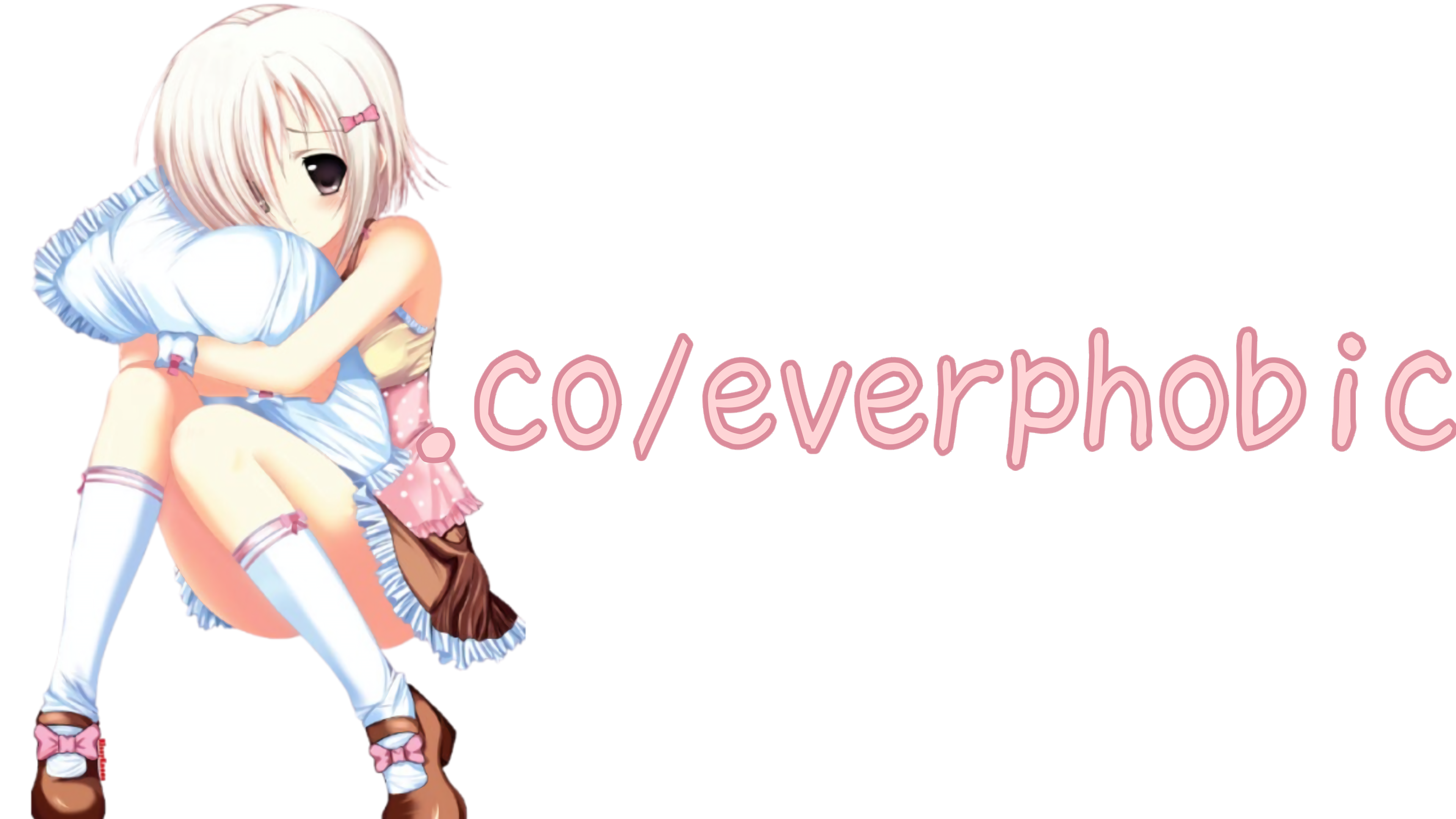 a pink simple graphic of some moe art!! the text says .co/everphobic so do not steal