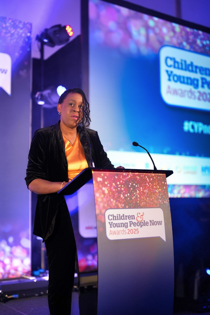 Presenting an award as a judge at the CYP Now Awards 2025