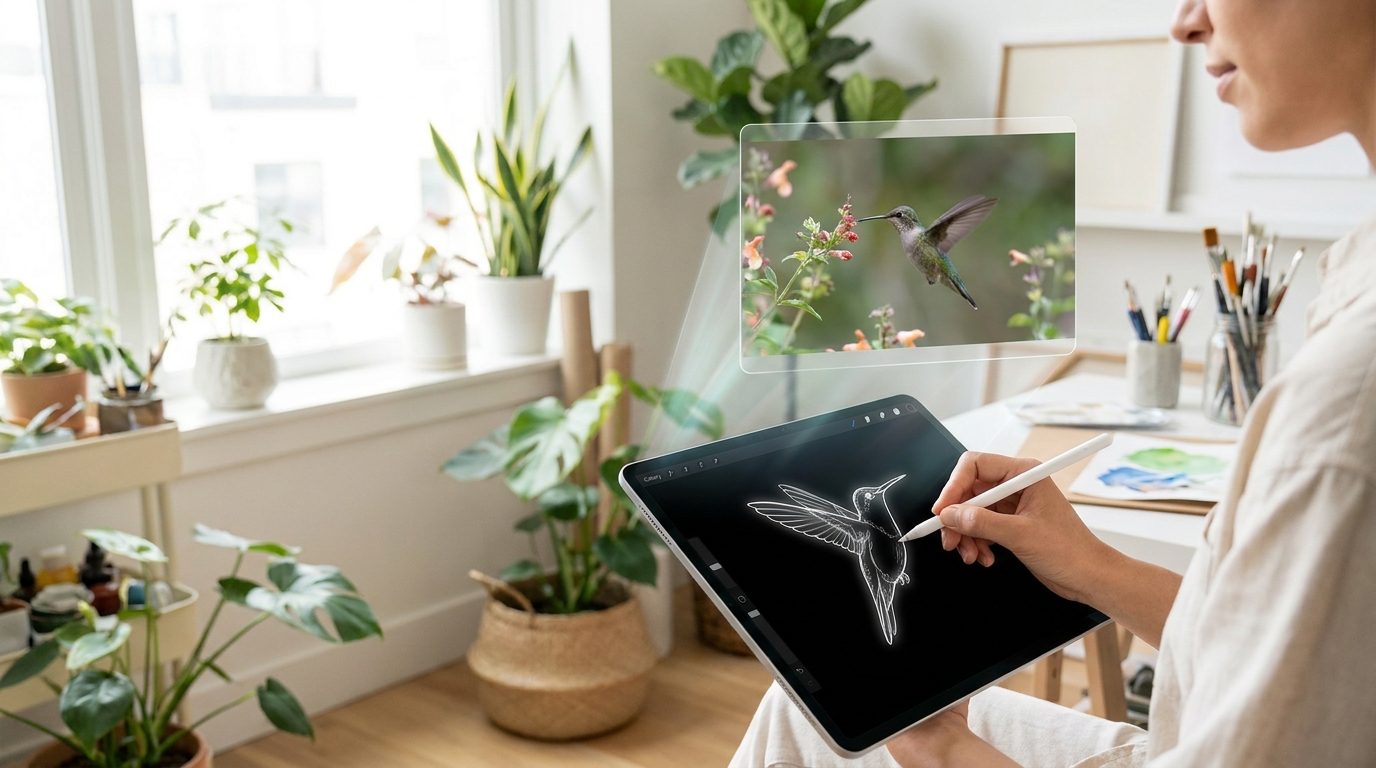 Creator using Gemini Omni Flash to animate sketches into video.