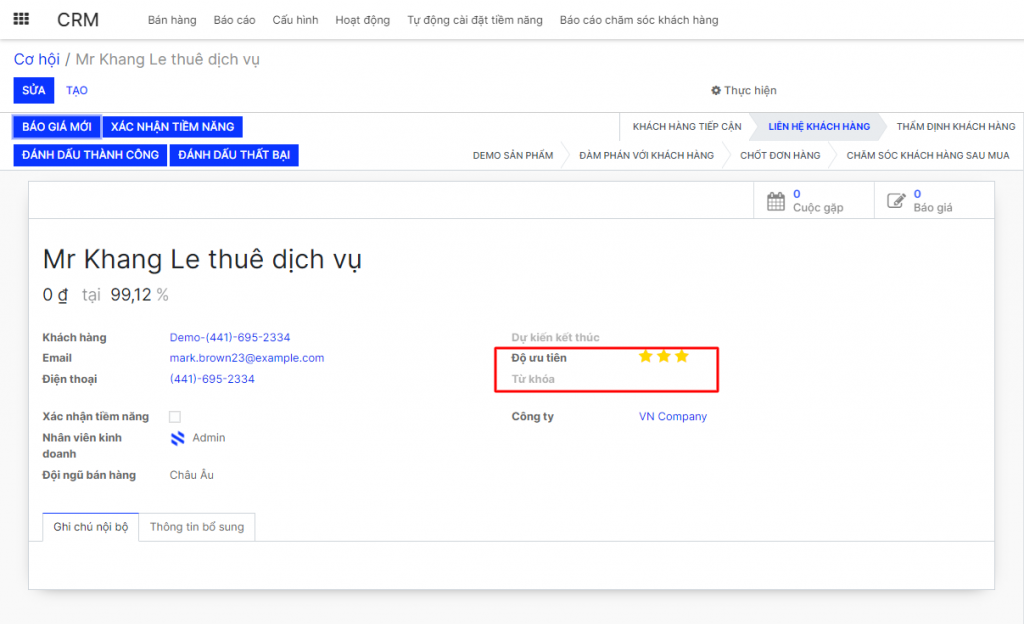 Liên hệ với khách hàng
