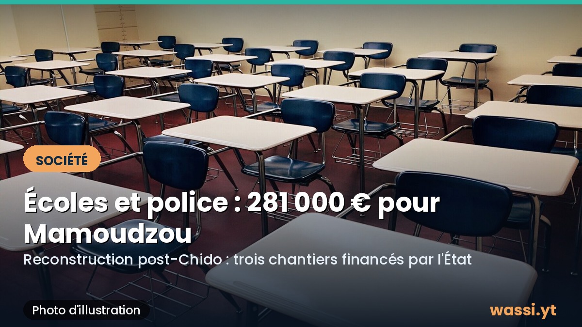 Post-Chido : l'État accorde 281 000 euros pour deux écoles et un poste de police à Mamoudzou