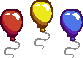 balloons red yellow blue animated