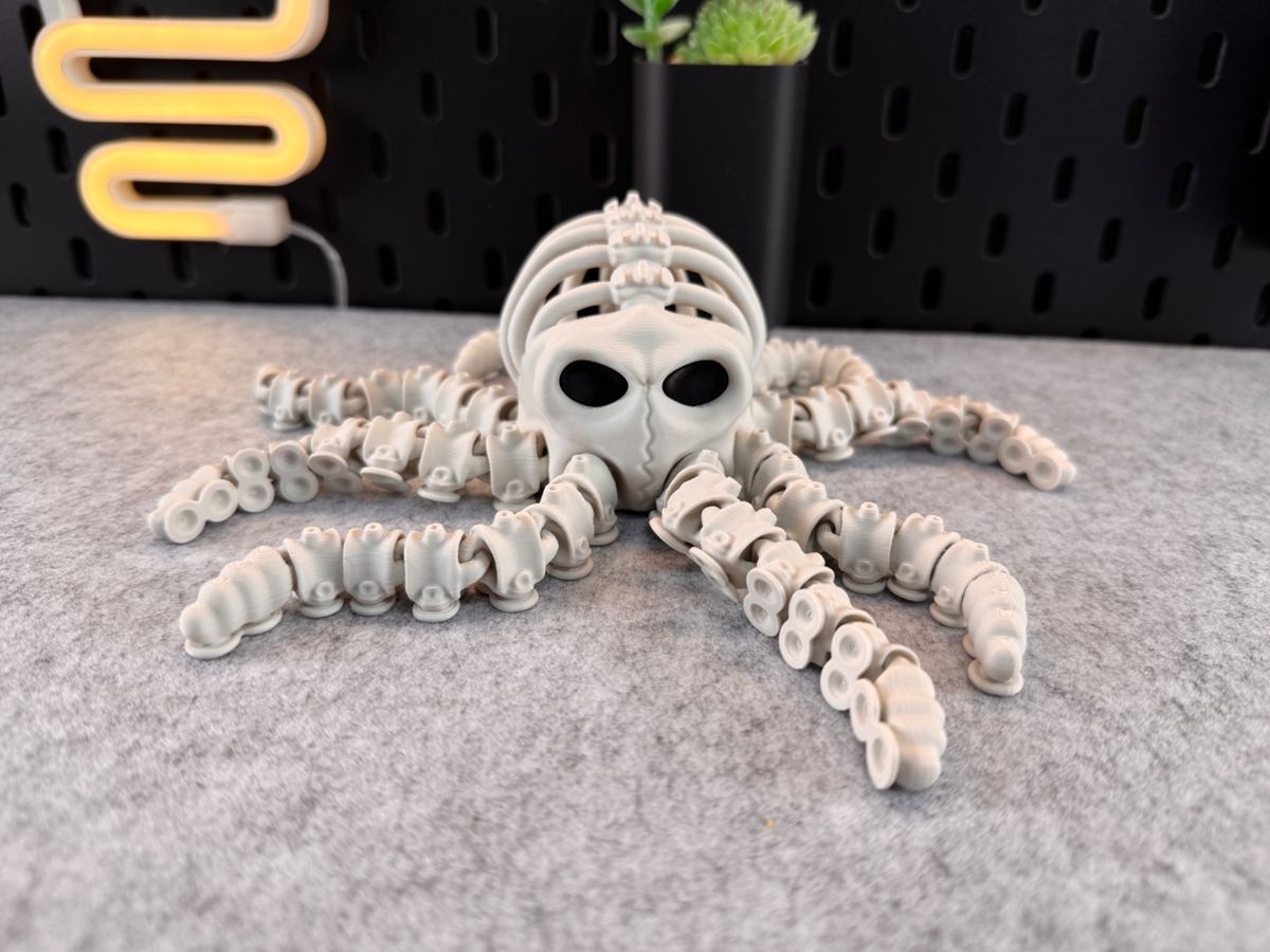 Pulpo esqueleto articulado impreso en 3D