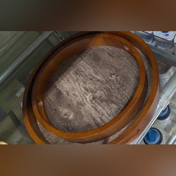 صينية تقديم رخامية فخمة بإطار خشب طبيعي