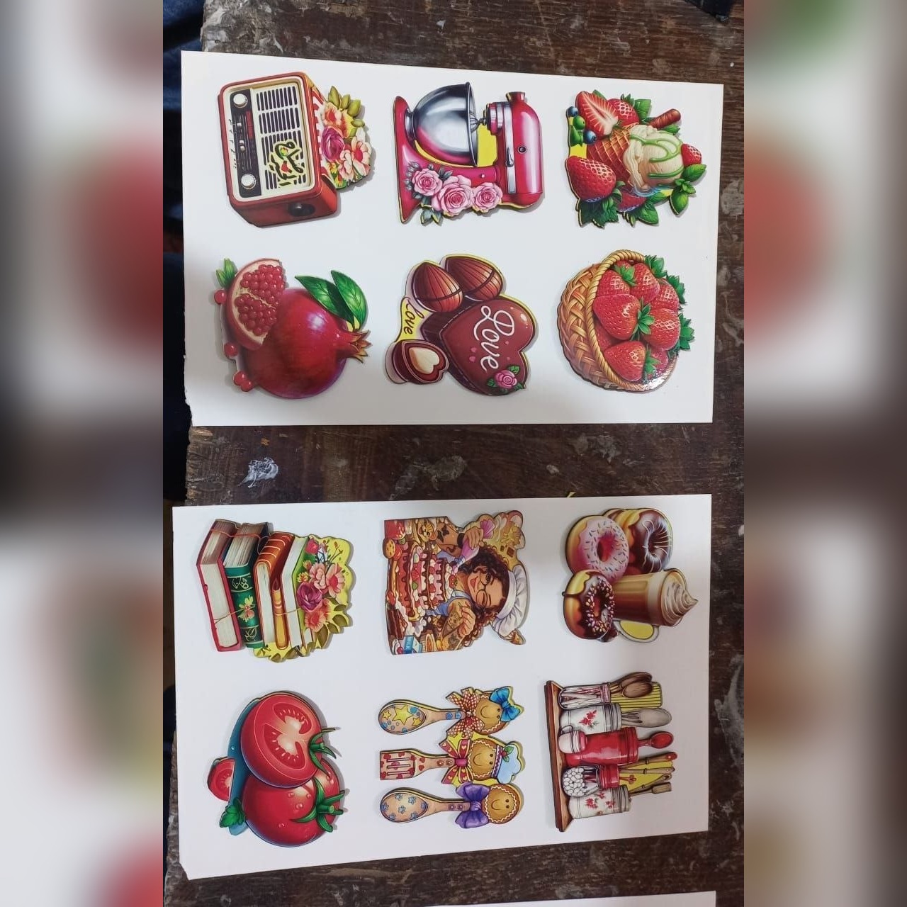 طقم ستيكرات ثلاجة مغناطيسية مجسمة للمطبخ